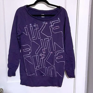 Nike Women's Size M Medium Athletic Dept. Vintage Sweatshirt Purple Wide Neck - Picture 1 of 6