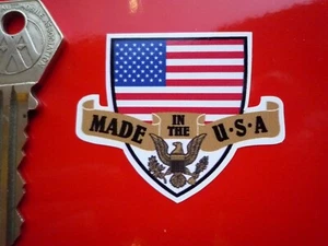 Made in the USA Shield & Scroll American Car Bike Motorbike Truck Sticker. 2". - Picture 1 of 1