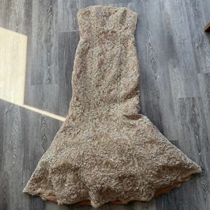 Strapless Lace, Bead and Sequin Fishtail mermaid Prom Formal dress - Picture 1 of 11