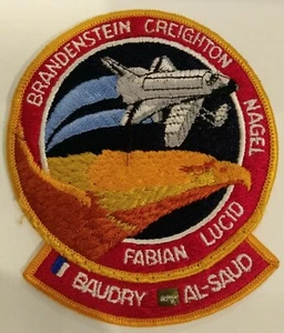 Brandenstein Creighton Nagel Fabian Lucid Baudry Al-Saud 1985 NASA Shuttle Patch - Bild 1 von 2