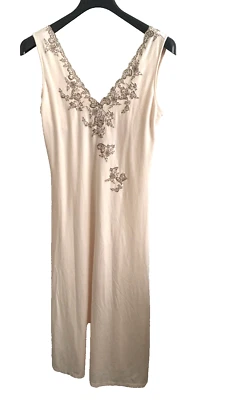 Soft Surroundings Women's Medium PETITE  Long Lace Front & Back Nightgown - Image 1 of 4