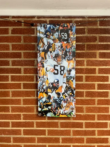30x12apx. JACK LAMBERT vinyl POSTER Pittsburgh Steelers print Tj watt Jack ham Cover