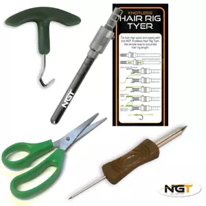 NGT APAREJO PARA PELO GANCHO TYER + TIJERAS TRENZA PESCA CARPA + TIRADOR DE NUDOS + BARRA DE TENSIÓN - Imagen 1 de 7