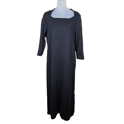 Vestido Peruano Connection Algodão Pima Midi Maxi Preto Casual Elástico M - Imagem 1 de 4