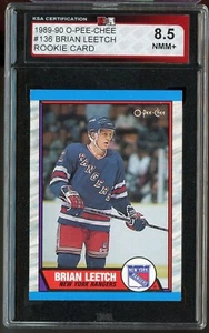 1989-90 O-Pee-Chee #136 Brian Leetch RC KSA 8.5 - Picture 1 of 2