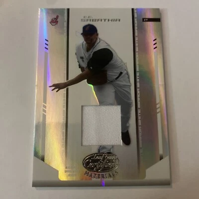 Tela de espejo blanca Leaf Certified Materials 2004/200 CC Sabathia #33 Foto 1 de 3