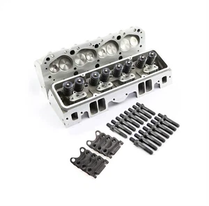 SBC Chevy 350 Complete Straight Aluminum Cylinder Heads 190cc 64 Studs G Plates - Picture 1 of 4