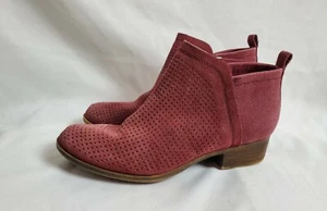 TOMS WOMENS DEIA SIDE-ZIPPER SUEDE ANKLE BOOTS BOOTIES Sz 7 - Picture 1 of 10
