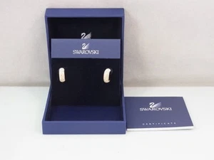 Swarovski Dextera Kreolen Klein Weiß Goldlegierungsschicht Ohrring Schmuck Damen - Bild 1 von 4