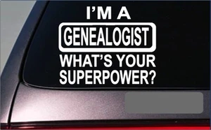 Genealogist Superpower *G411* decal 8" sticker ancestry ancestor family tree - Picture 1 of 1