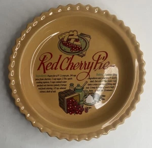RED CHERRY PIE plate 9" recipe baking dish Welcome Ent. Co. LTD - Picture 1 of 4