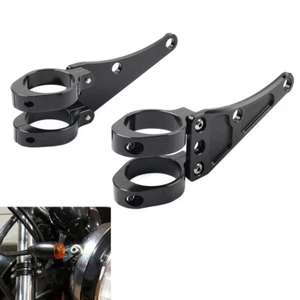 41MM Motorcycle Headlight Bracket Mount Clamp Fork Tube Holder For Harley Black - Picture 1 of 10