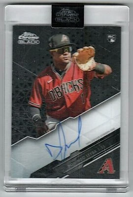 2020 Topps Chrome Black Domingo Leyba Refractor Encased Auto SEALED - Image 1 of 2