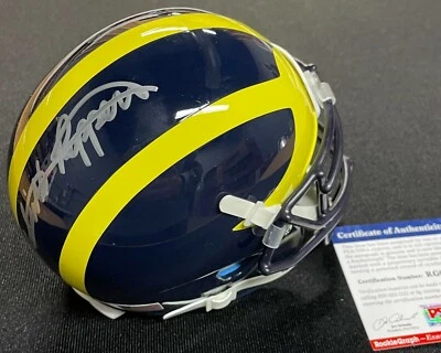 JABRILL PEPPERS SIGNED MICHIGAN MINI SCHUTT HELMET PSA/DNA COA RG03203 FULL NAME - Image 1 of 3