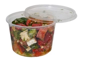50 Pack 16 oz Durable Deli Food/Soup Plastic Lightweight Containers w/ Lids - Picture 1 of 8