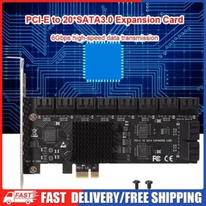 SA3120J PCIE Adapter 20 Port 6Gbps PCI-Express X1 SATA3.0 Riser Expansion Card - Afbeelding 1 van 8