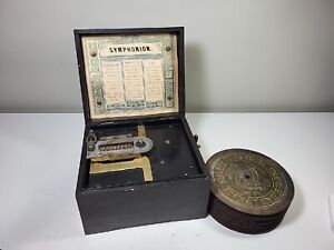 ANTIQUE 1880'S SYMPHONION MUSIC BOX - With 21 METAL DISCS. (GERMAN).