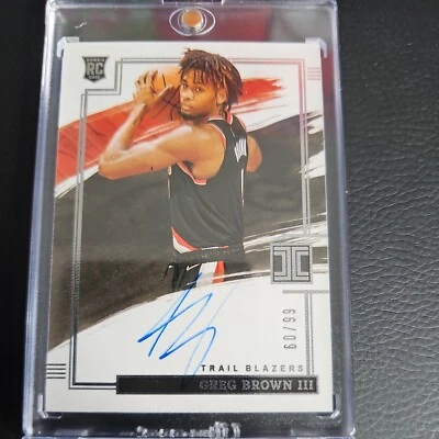 2021-22 Panini Impeccable Greg Brown III Rookie Autographs RA-GBR #60/99 - Image 1 of 3