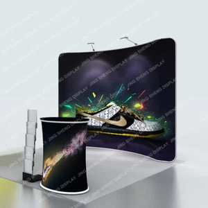 Insegna Pop Up Stand Parete Sfondo Tessuto Personalizzato 10ft Fiera Espositore Stand - Foto 1 di 5