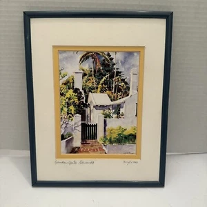 Signed Print W/ Double Matting Signed By Artist & Title “Garden Gate, Bermuda” - Picture 1 of 7