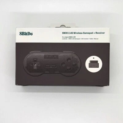 8Bitdo 2.4G Wireless Super Nintendo Controller w/ Receiver SNES Transparent Blk - Image 1 of 3