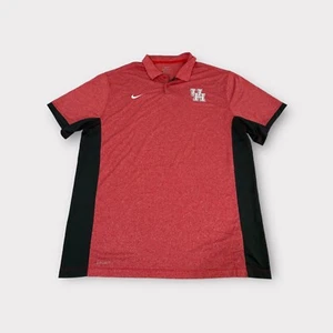 Red Nike Dri-Fit UH Houston Cougars Polo Shirt Men's Size XXL 2XL - Picture 1 of 6