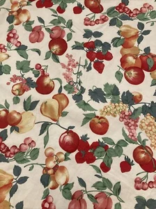VTG "COMING HOME" 100% Cotton FRUIT Tablecloth. 66” X 104” Made In Belgium. - Picture 1 of 12