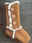 UGG Bailey Boot Button Christmas Stocking Camel Brown 12" x 17" Holiday