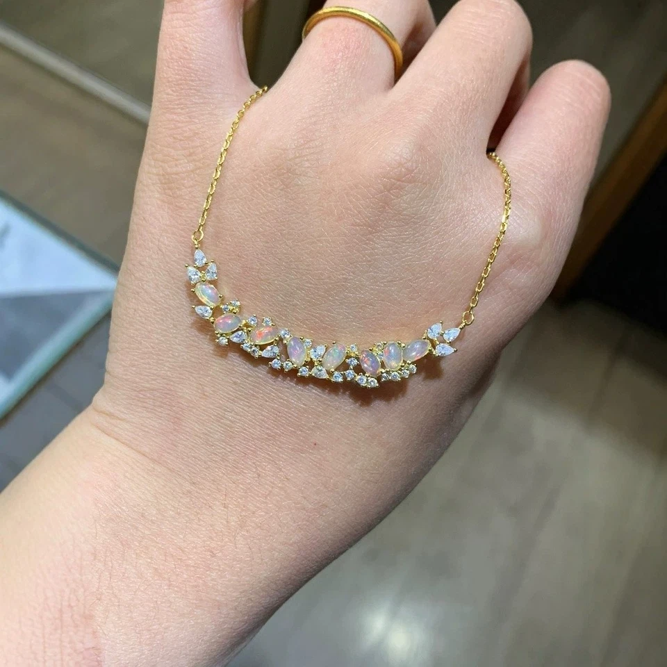 Brilliant Natural Fire Opal Pendant 925 Sterling Silver Elegant Necklace - Image 1 of 1