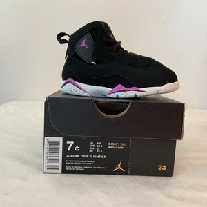 Nike Jordan True Flight NEW Children Black Fuchsia 645071-001 Size 7c - Picture 1 of 11