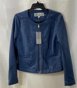 Marc New York Womens Blue Faux Suede Jacket Outerwear Size Medium NWT - Picture 1 of 4