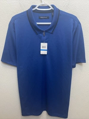 NUEVO Polo Axist Para Hombre XL Azul Mónaco 1/4 Cremallera Manga Corta Nuevo con Etiquetas $50 Foto 1 de 4