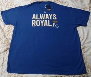 Majestic Kansas City Royals Always Royal T-Shirt Men's XXL Royal Blue  - Picture 1 of 3