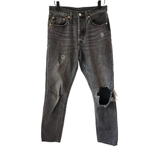 Levi's 501 Skinny Premium Big E Jeans Grey Wash Stretch Women's 27 - Picture 1 of 10