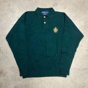 Vintage 90er Ralph Lauren Lammwolle Pullover Polo Wappen grün old money - Bild 1 von 5