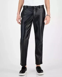 Stylish Black Men's Leather Formal Pant Real Soft Lambskin Leather Handmade Coat - Picture 1 of 4