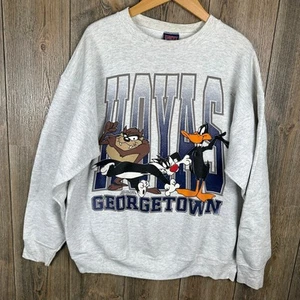 Georgetown Hoyas Looney Tunes Vintage 90s Crewneck Sweatshirt Size XL Savvy - Picture 1 of 8
