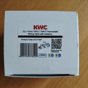 KWC TMV3 Thermostatic Mixing Valve With Isolators 22mm x 15mm AC17-047 - Picture 1 of 2