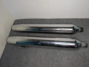 Harley 1986-95 1989 OEM slip-on Touring flange mufflers 65538-85 65539-86 - Foto 1 di 8
