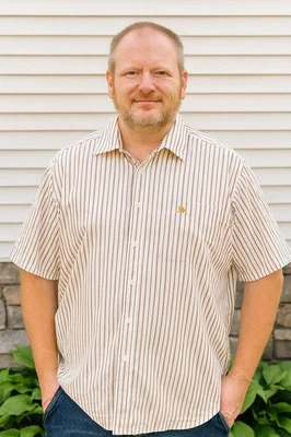 复古 Arnold Palmer 男式 XL 条纹衬衫高尔夫伞标志纽扣 — 第 1/4 张图片