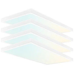 LUXRITE 1x2 Surface Mount Panel Light 5CCT Dimmable Up to 3300LM 18/24/30W 4PK - Picture 1 of 7