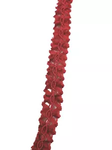 Vintage Chenille 1/2" ribbon 5 yds/ Red/Christmas/Gimp/Trim - Picture 1 of 5