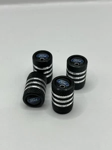Tire Valve Stem Caps Fits Ford Cover Wheel Car SUV Truck Vehicle Black Gift - Picture 1 of 1
