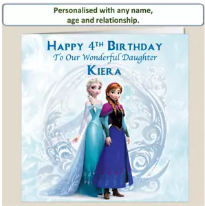 Biglietto Compleanno Personalizzato Frozen Elsa Figlia Nipote Nipote Sorella FRZ4 - Foto 1 di 7