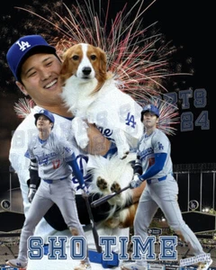 LA Dodgers Lithographie Druck von Shohei Ohtani mit seinem Hund 2024 - Bild 1 von 1