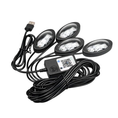 Car Interior Foot Light Star Sky Atmosphere Ambient Lamp Decor RGB APP Control - Image 1 of 4