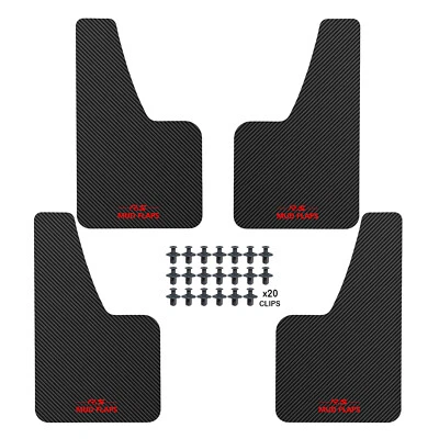 x4 Car Rally Carbon Fiber Effect Universal Mud Flaps Splash Guards Front Rear & - Image 1 of 4