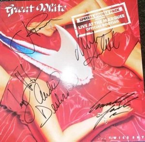 GREAT WHITE autographed signed LP TWICE SHY record cover vinyl promo BAS LOA - Picture 1 of 3