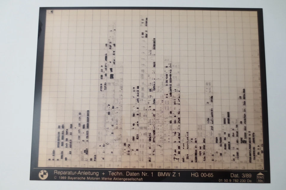 Original BMW Z1 Microfiche Reparaturanleitung + Technische Daten Stand 03/1989 - Bild 1 von 1
