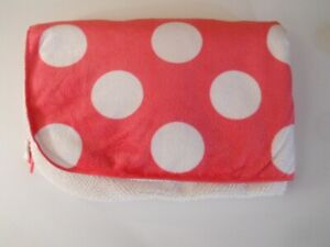 Circo Target Pink baby blanket Large white polka dots & soft sherpa security AAN